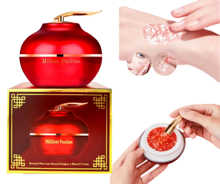 Ingrijirea tenului - Cremă antirid Dragon Blood cu Retinol și Niacinamidă Million Pauline 50g – reduce ridurile, iluminează și hidratează tenul