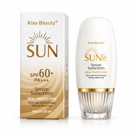 PRIMER - Cremă de față cu SPF60, Hidratare intensa, Serum Sunscreen, Kiss Beauty, 55ml