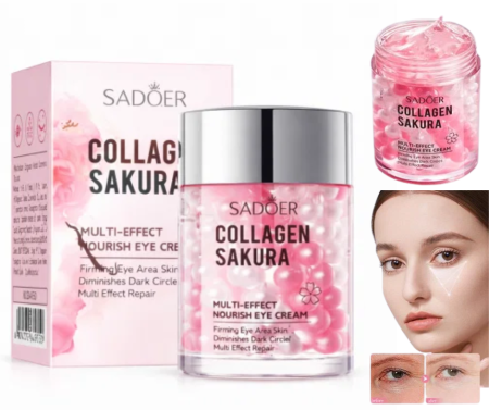 Ingrijirea Ochilor - Crema de Ochi cu Microcapsule Colagen, Anti-Cearcăne si Antirid, Sakura Sadoer, 60g