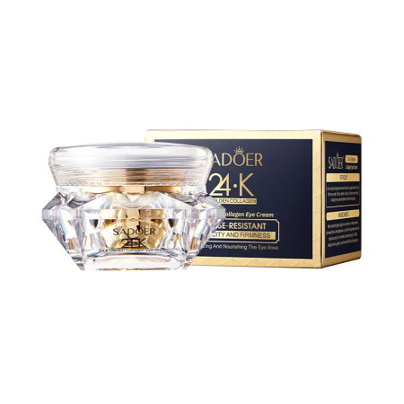 Ingrijirea Ochilor - Cremă pentru Ochi cu Particule Aur 24K și Colagen, Antirid și Hidratare, 15g, Sadoer