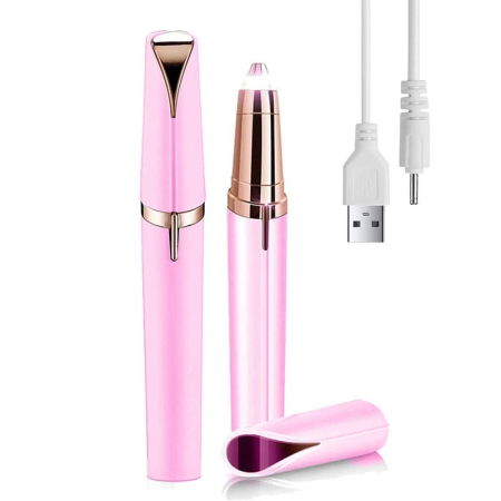 Epilator Facial si pentru Sprancene, hipoalergenic, cu USB inclus, Roz [5]