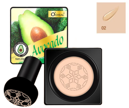 FOND DE TEN - Fond de ten/CC Cream Cushion Avocado, Aplicator inclus, O'CHEAL, 02 Natural, 20 g