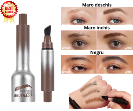 SPRÂNCENE - Gel pentru sprancene cu aplicator inclus, Waterproof si rezistent la transfer, Maro inchis