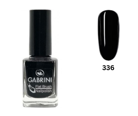 LAC UNGHII - Lac de unghii Negru, Gabrini, Flat Brush Nailpolish 336, 12ml