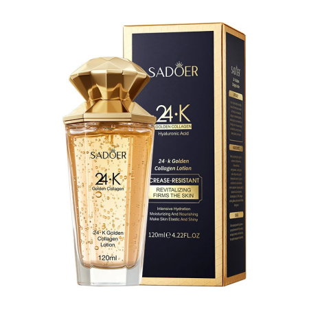 Toate Produsele Ingrijirea Tenului - Loțiune Facială cu Particule Aur 24K, Colagen și Acid Hialuronic, Antirid și Hidratare, 120ml, Sadoer