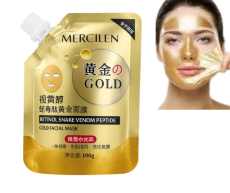 Ingrijirea tenului - Mască Antirid Gold, Peel-Off cu Retinol si Venin de șarpe, Mercilen, 100 g