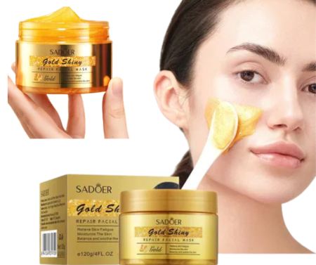 Ingrijirea tenului - Mască antirid si iluminatoare cu particule de aur, Gold Shiny, Sadoer 120 g