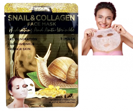 Ingrijirea tenului - Masca de fata hidratanta si antirid, cu extract de melc si colagen, Luxury Treatment, 30 ml