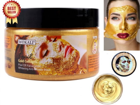 Ingrijirea tenului - Mască de Față Peel-Off Antirid, Iluminatoare si pentru Curățarea Tenului, cu Extract de Melc si Aur 24K, 300g