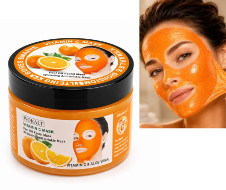 Măști Exfoliante - Mască de Față Peel-Off Antirid, Iluminatoare si pentru Curățarea Tenului, cu Vitamina C si Aloe Vera, 300g