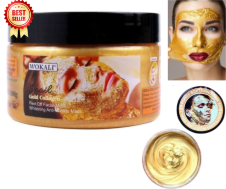 SKINCARE - Mască de Față Peel-Off Antirid și Iluminatoare, pentru Curățarea Tenului, cu Extract de Melc, Colagen și Aur 24K, 300 g