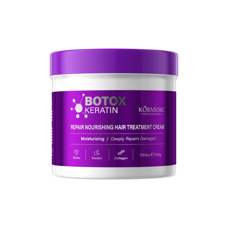 INGRIJIRE PAR - Masca pentru Par cu Botox, Keratina si Colagen, Regenerare, Anti-Frizz si Stralucire, 500g, Kormesic