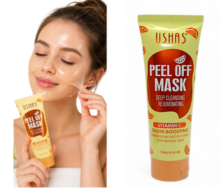 Ingrijirea tenului - Mască Peel-Off cu Vitamina C, Iluminare si Antirid si Curatare, Ushas, 130g