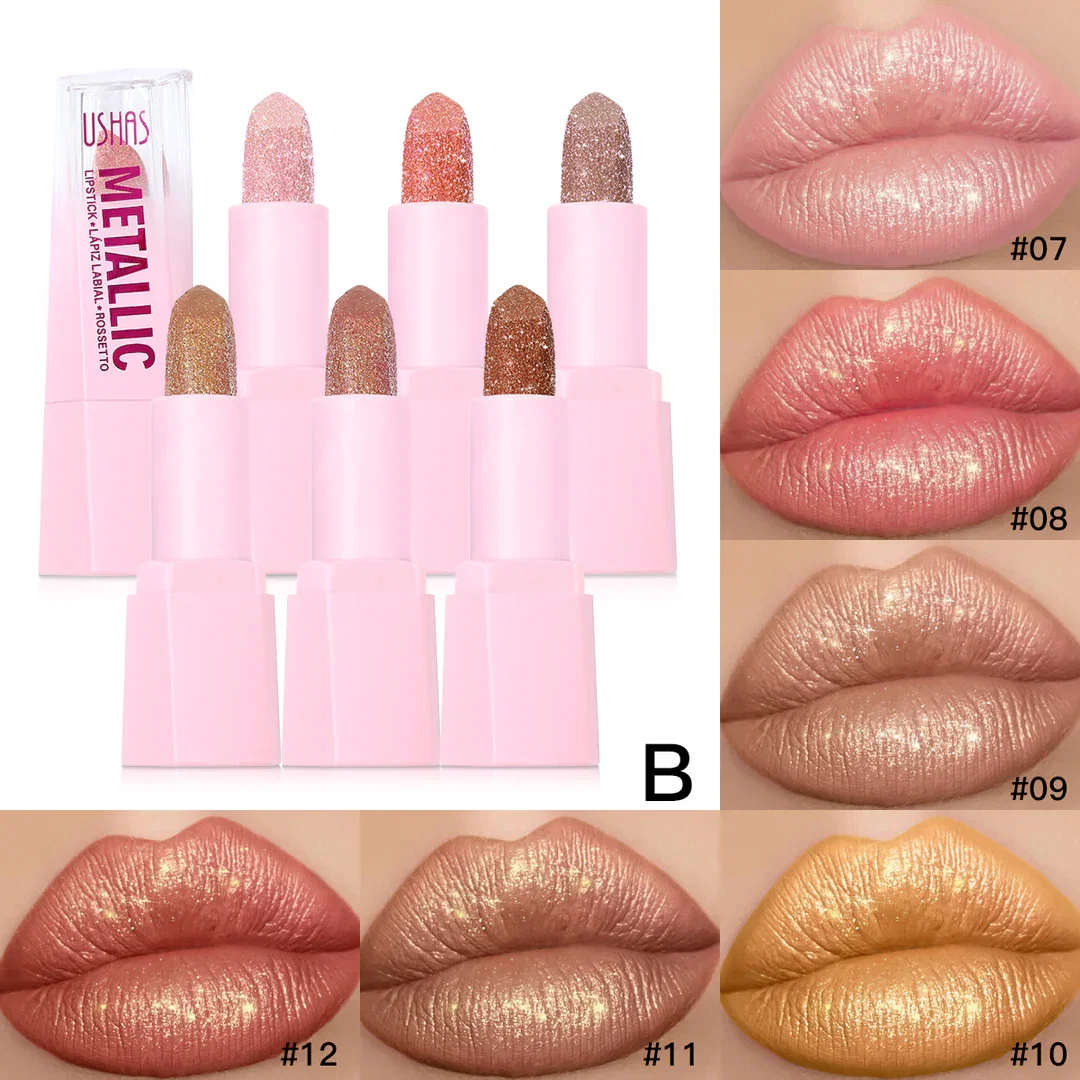 BUZE - Ruj cu Sclipici, Metalic Lipstick, USHAS