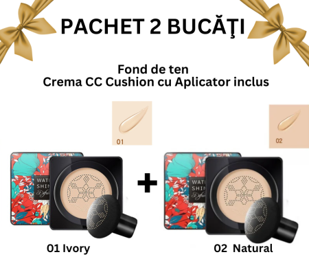 SETURI - Pachet Promo 2 Bucăţi - Fond de ten/Crema CC Cushion, Beauty Cream, Aplicator inclus