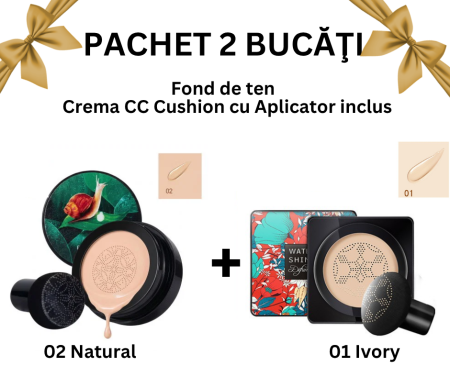 SETURI - Pachet Promo 2 Bucăţi - Fond de ten/Crema CC Cushion, Beauty Cream, Aplicator inclus