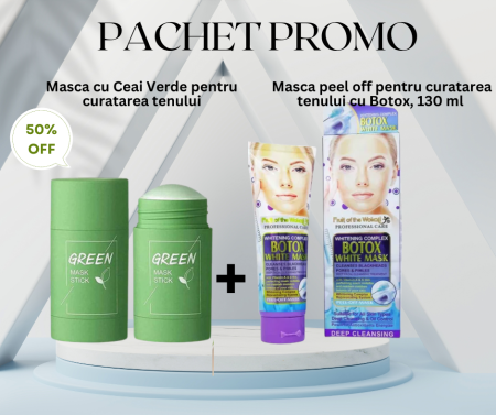 SETURI - Pachet Promo - Masca peel off cu Botox si Masca cu Ceai Verde pentru curatarea tenului