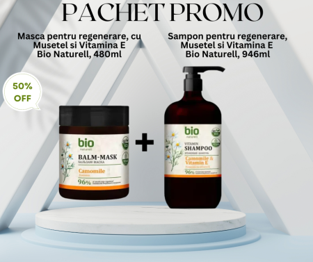 SETURI - Pachet Promo - Sampon si Masca pentru regenerarea parului, cu Musetel si Vitamina E
