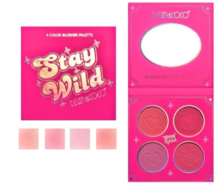 BLUSH - Paleta Blush, 4 Nuante Fard Obraz , Pigmentate, KEVIN & COCO