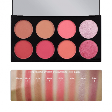 Paleta farduri de obraz si Iluminatoare,  Makeup Revolution Ultra Blush Sugar & Spice [3]
