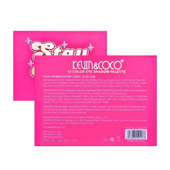 Paleta farduri cu 12 culori pigmentate, mate si sidefate, Stay Wild, KEVIN & COCO [4]