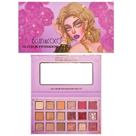 PALETE - Paleta Farduri cu 18 Culori Pigmentate si Rezistente, Mate, Sidefate si Glitter