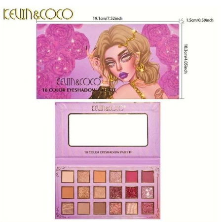 Paleta Farduri cu 18 Culori Pigmentate si Rezistente, Mate, Sidefate si Glitter [3]