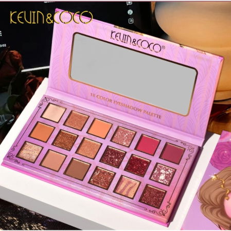 Paleta Farduri cu 18 Culori Pigmentate si Rezistente, Mate, Sidefate si Glitter [1]