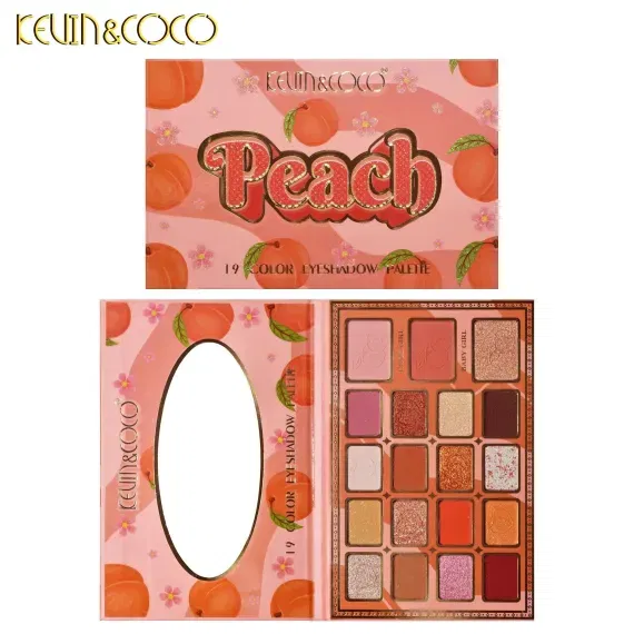Paleta farduri cu 19 culori pigmentate, mate si sidefate, Peach, KEVIN & COCO [2]
