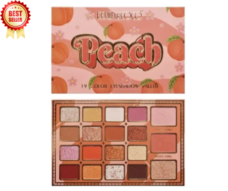 PALETE - Paleta farduri cu 19 culori pigmentate, mate si sidefate, Peach, KEVIN & COCO