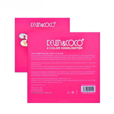 Paleta Iluminatoare, 4 Nuante Highlighter, Pigmentate, KEVIN & COCO [2]
