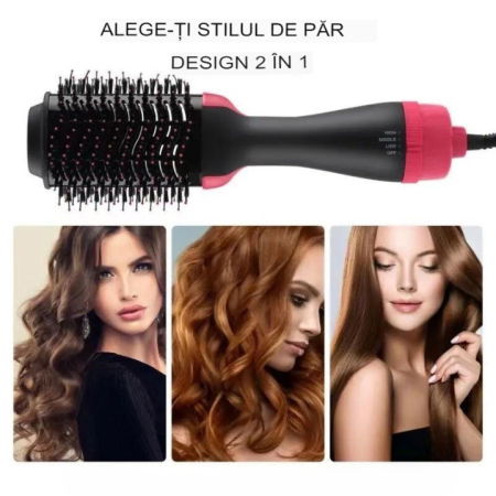 Perie Electrica de Par pentru Volum, Ceramica, 3 Setari de Temperatura, 1000W [1]