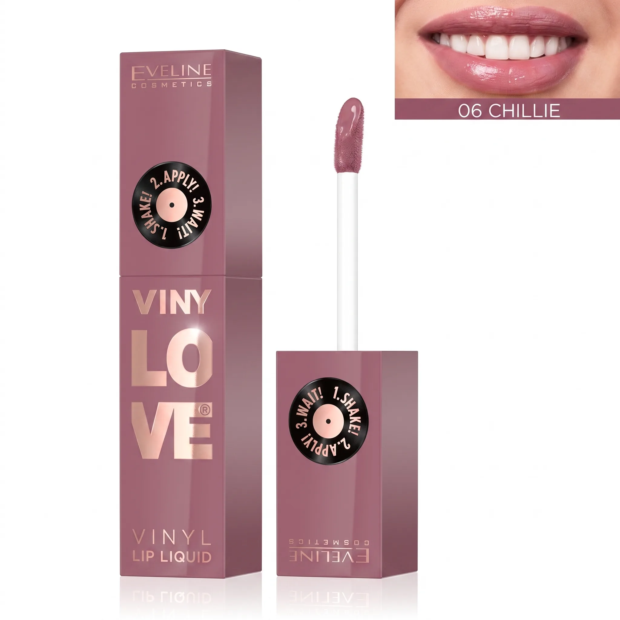 LIP GLOSS/ LUCIU DE BUZE - Ruj lichid rezistent cu finish lucios, VinyLove, Eveline, 4ml