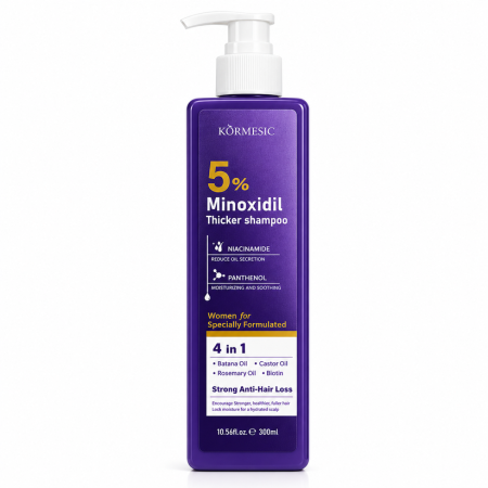 INGRIJIRE PAR - Șampon 4in1 cu Minoxidil 5% și Biotină, pentru Creșterea Părului și Hidratare Intensă, Kormesic, 300ml