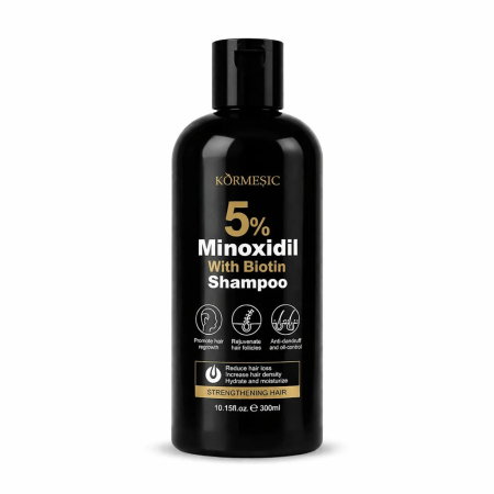 INGRIJIRE PAR - Șampon cu 5% Minoxidil și Biotină, pentru Creșterea Părului și Curățare Intensă, Kormesic, 300ml
