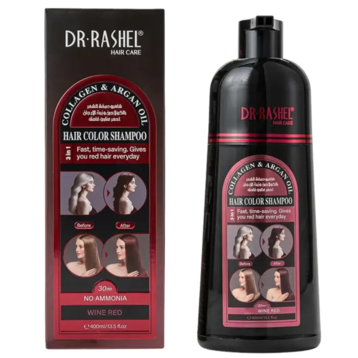 INGRIJIRE PAR - Sampon Nuantator Roșcat Inchis, cu Ulei de Argan si Colagen, Fara Amoniac, Dr. Rashel