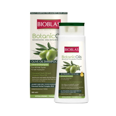 INGRIJIRE PAR - Șampon Nutritiv cu Ulei de Măsline pentru Păr Uscat și Deteriorat, Bioblas Botanic Oils, 360 ml