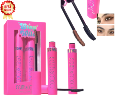MASCARA/RIMEL - Set 2 Mascara, Negru si Maro, Rimel Stay Wild, Alungire si Curbare, KEVIN & COCO