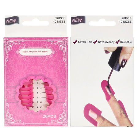 Set 26 buc Sabloane Reutilizabile pentru Aplicare Oja, 10 Marimi, Roz + Sabloane French [1]