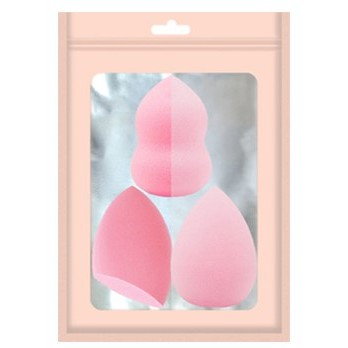 ACCESORII - Set 3 bureți de machiaj Flippy roz – aplicator pară, lacrimă și oval tăiat, pentru fond de ten, concealer și pudră