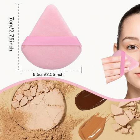 Set 3 Bureti triunghiulari pentru pudra sau fond de ten, powder puff, reutilizabili [1]