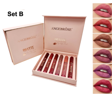 RUJURI - Set B – 6 rujuri lichide mate Handaiyan nuanțele #07-#12, în cutie roz elegantă