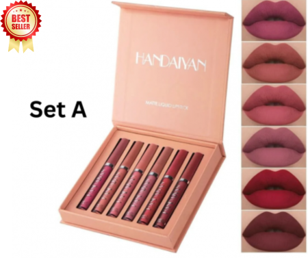 SETURI - Set 6 Rujuri Mate Rezistente, Matte Liquid Lipstick, Handaiyan