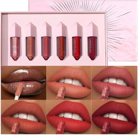 Set 6 Rujuri Rezistente, Matte si Lip Gloss, Handaiyan [5]