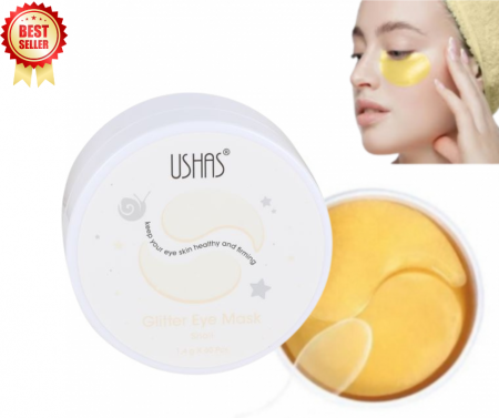 Ingrijirea tenului - Set 60 Masti pentru Ochi, Gold Snail, cu Extract de Melc, Colagen, Hidrogel si Spirulina