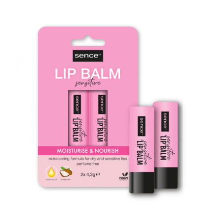 LIP GLOSS/ LUCIU DE BUZE - Set Balsam pentru buze sensibile, Hidratare intensa, 2 buc x 4.3 g, Sence