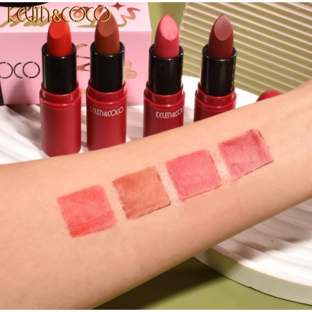 Set cu paleta farduri 40 culori nuante nude/rose, 4 Rujuri Cremoase, Cutie Roz Tip Carte, KEVIN & COCO [3]