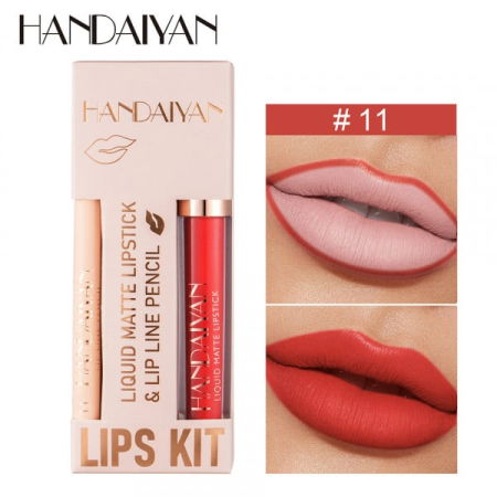 CREION BUZE - Set Ruj lichid mat si Creion, Liquid Matte Lipstick, 11, HANDAIYAN