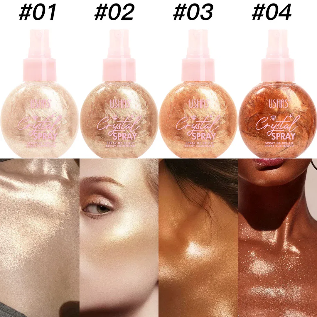 ILUMINATOR - Spray Iluminator pentru fata si corp, Crystal Spray, Ushas, 85g