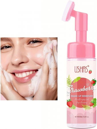 Spuma demachianta pentru fata, Hidratare si Curatare Intensa,  Strawberry Make-up Remover, 155 ml, Ushas [0]